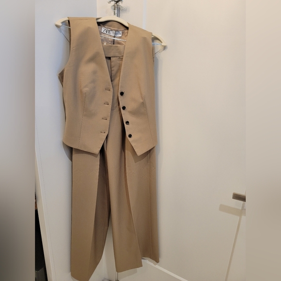 Zara Pants - Zara Tan Vest and Trousers Set